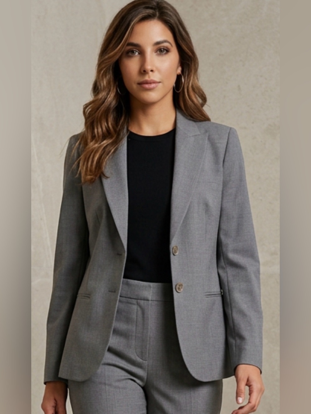 Theory 95% wool Gray Women's Tailored Blazer, 2 button close, size 10